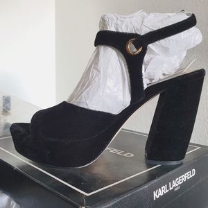 Karl Lagerfeld platform suede